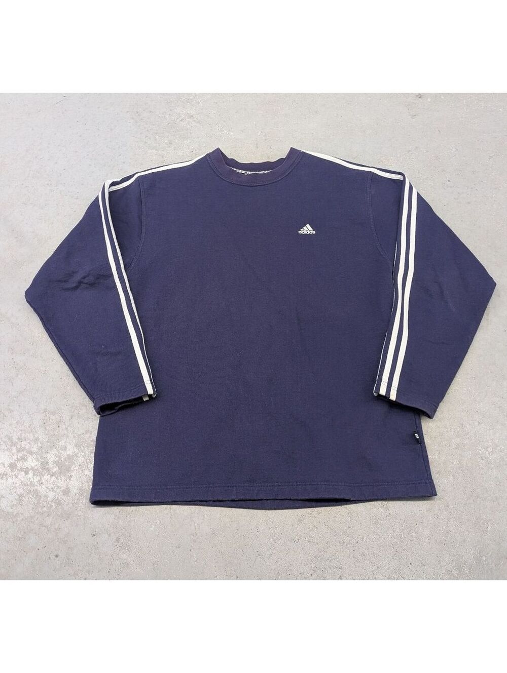Vintage 90s Adidas Blue and White Crew Neck Sweater